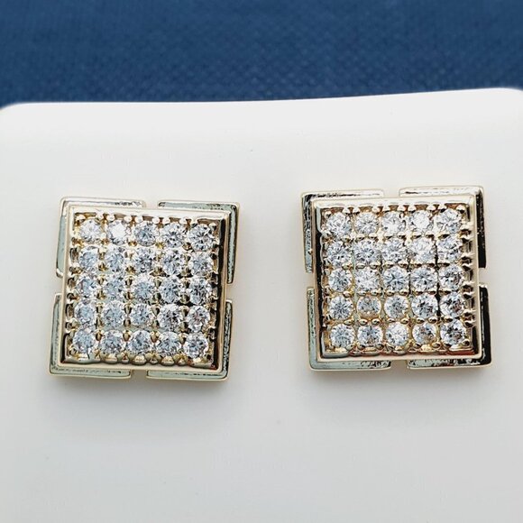 "14K Gold Plated Cubic Zircon Earrings, EVBRS466 - Picture 6 of 9